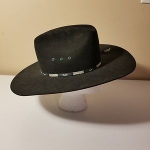 Stetson 4X Beaver Hat Black Green/White Band